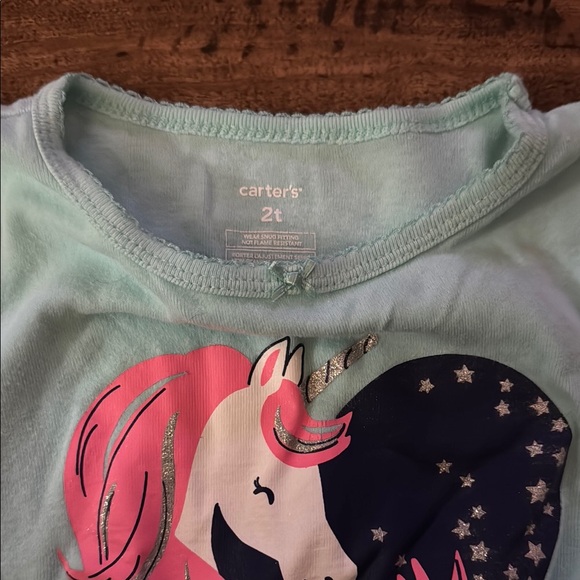 Carter's Blue and Pink Pajama Set Soft Sleepwear - Picture 2 of 4